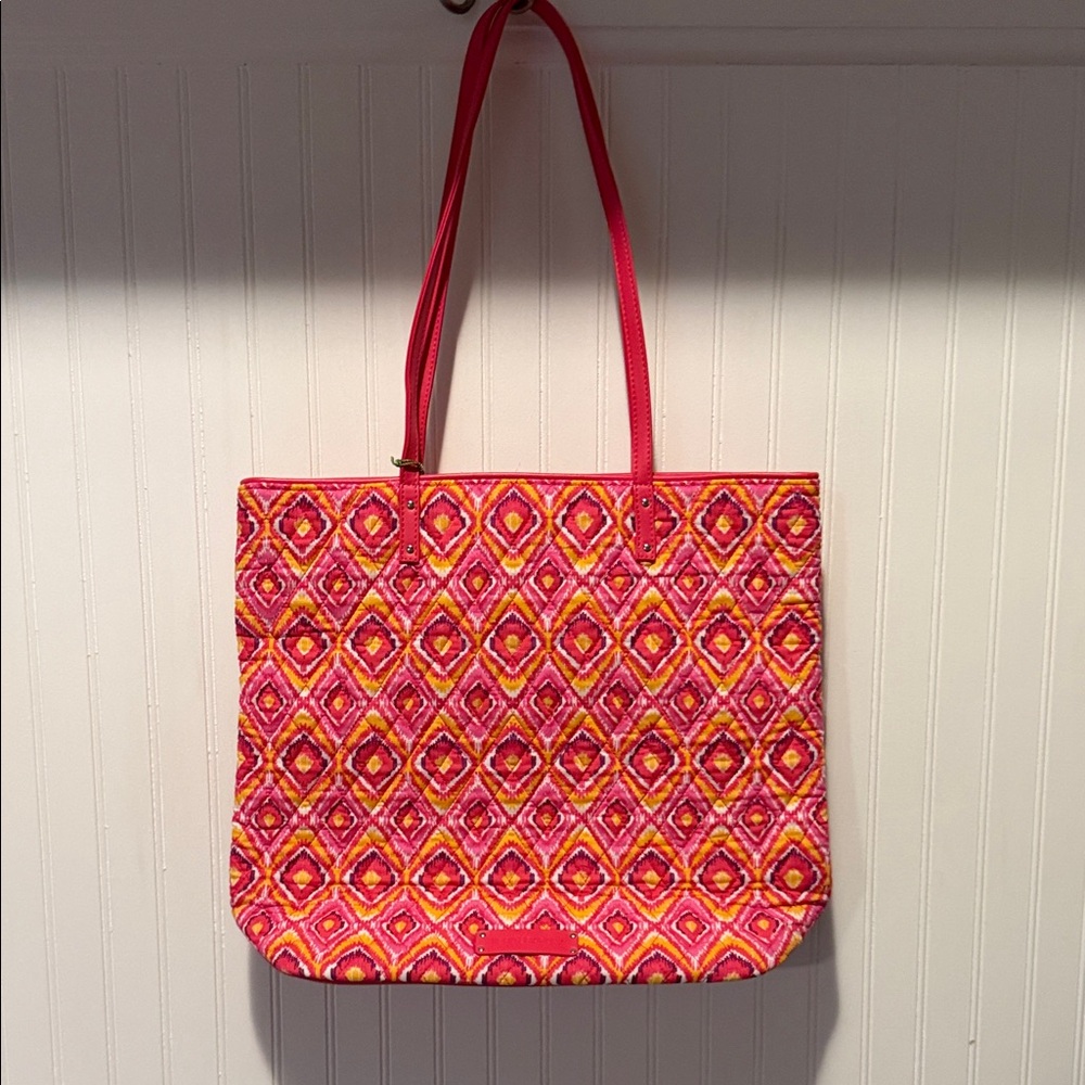 Vera Bradley Pink & Yellow Diamond Print Tote